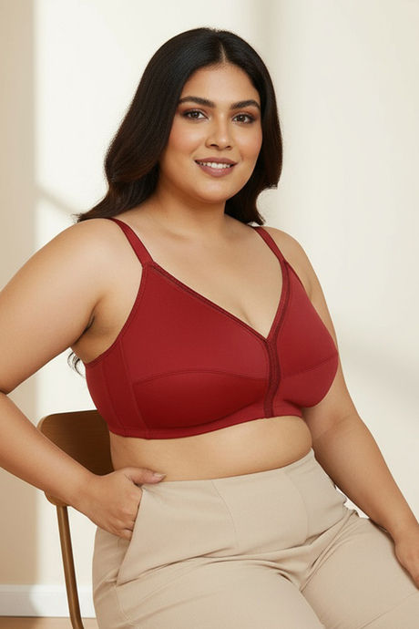 Zivame True Curv Cotton Laminated Non Wired Full Coverage Minimiser Bra - Sundried Tomato — image 4